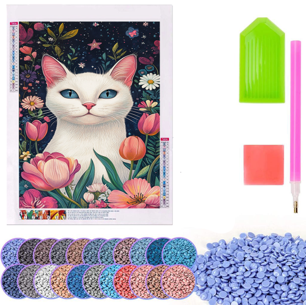 Starry Eyed White Cat - 2